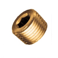PATRIOT BRASS FITTING&lt;BR&gt;3/4&quot; NPT MALE HEX COUNTERSUNK PLUG